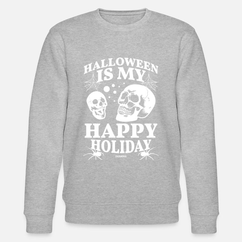 Skelett feiert Halloween - Stanley/Stella Unisex Bio-Sweatshirt CHANGER  - Grau meliert