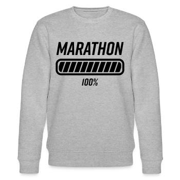Marathon Marathon Runner Loading Course - Stanley/Stella CHANGER Unisex Organic Sweatshirt - heather grey - Front - Nik (191cm) & Marisol (170cm)