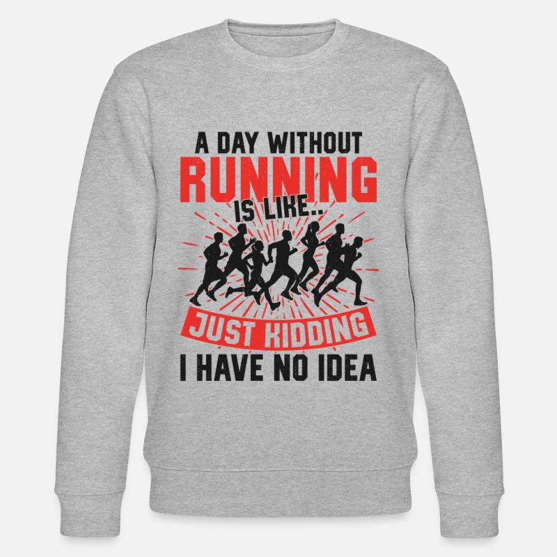 Running Runner Half Marathon - Stanley/Stella Unisex Bio-Sweatshirt CHANGER  - Grau meliert