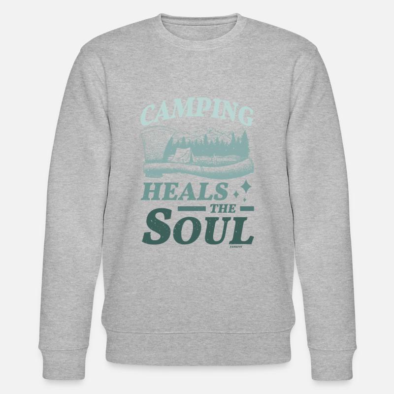 Camping heilt die Seele - Stanley/Stella Unisex Bio-Sweatshirt CHANGER  - Grau meliert