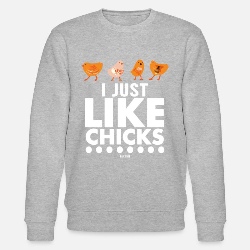 Hühnerstall Huhn Vogel - Stanley/Stella Unisex Bio-Sweatshirt CHANGER  - Grau meliert