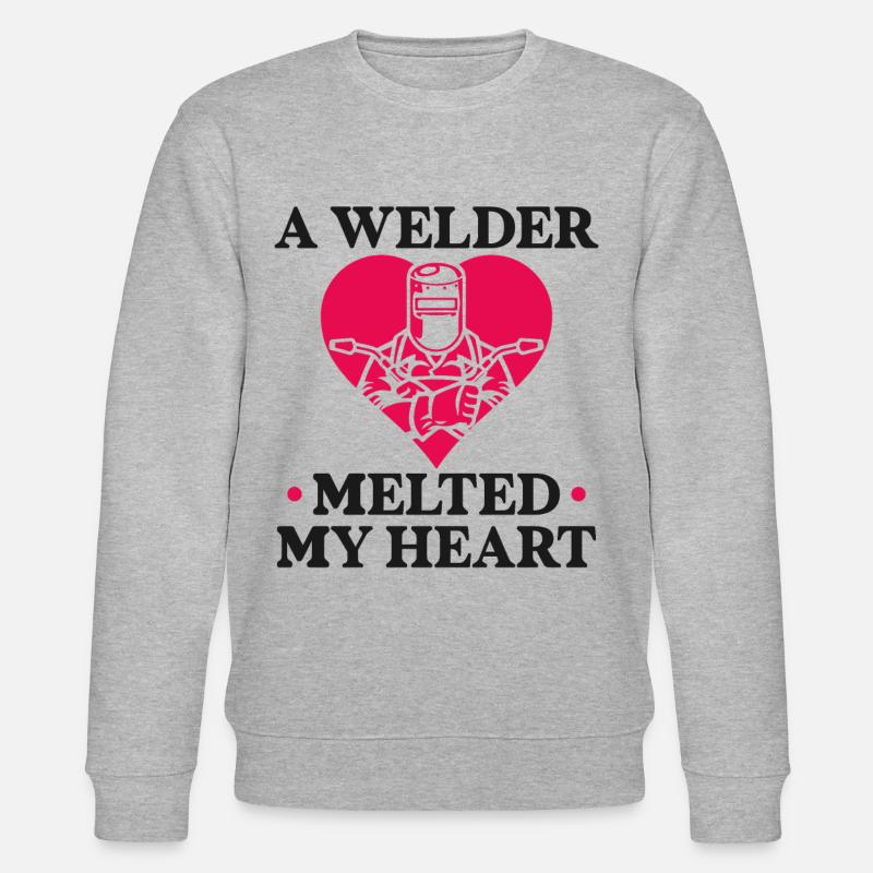 Welder Welding Girlfriend - Stanley/Stella Unisex Bio-Sweatshirt CHANGER  - Grau meliert