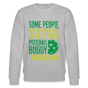 Pickleball Husband Wife Marriage - Stanley/Stella Unisex Bio-Sweatshirt CHANGER  - Grau meliert - Vorne - Nik (191cm) & Marisol (170cm)