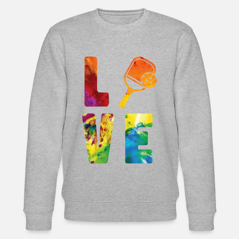 Pickleball Aquarelle Paddle Love - Sweat bio CHANGER Stanley/Stella Unisexe - gris chiné
