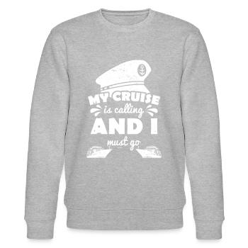 Kapitän Boot Meer lustiger Spruch - Stanley/Stella Unisex Bio-Sweatshirt CHANGER  - Grau meliert - Vorne - Nik (191cm) & Marisol (170cm)