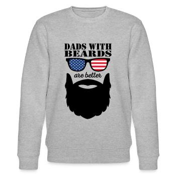 Bearded Dad with Beard Cool Father Beard Wearer - Stanley/Stella CHANGER Unisex Organic Sweatshirt - heather grey - Front - Nik (191cm) & Marisol (170cm)