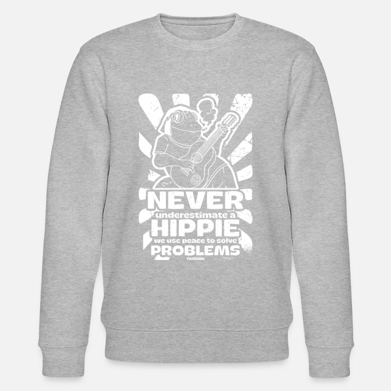 Hippie avec une guitare - Sweat bio CHANGER Stanley/Stella Unisexe - gris chiné