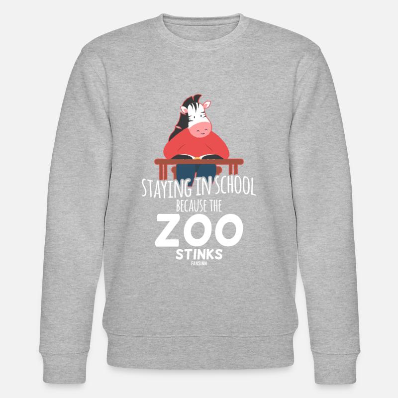 Zebra School Learn Nerd Child - Stanley/Stella CHANGER Unisex Organic Sweatshirt - heather grey