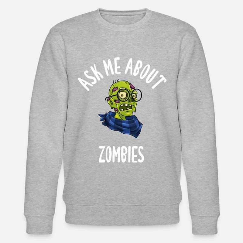 Ask Me About Zombies - Stanley/Stella Unisex Bio-Sweatshirt CHANGER - Grau meliert
