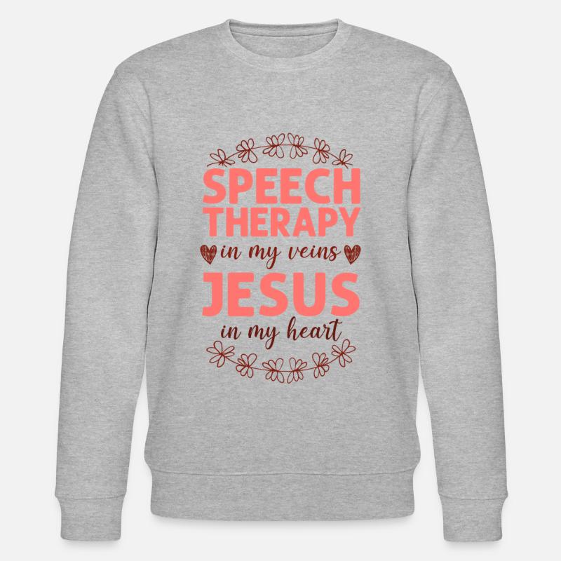 Speech Therapist Therapy Assistant - Stanley/Stella Unisex Bio-Sweatshirt CHANGER  - Grau meliert