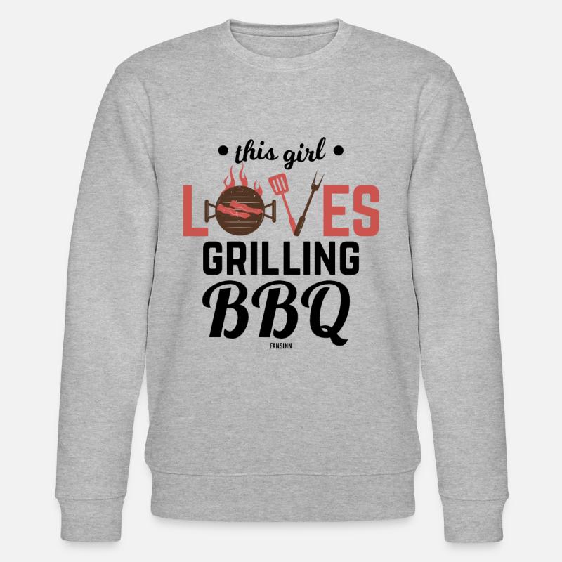 ich liebe bbq - Stanley/Stella Unisex Bio-Sweatshirt CHANGER  - Grau meliert