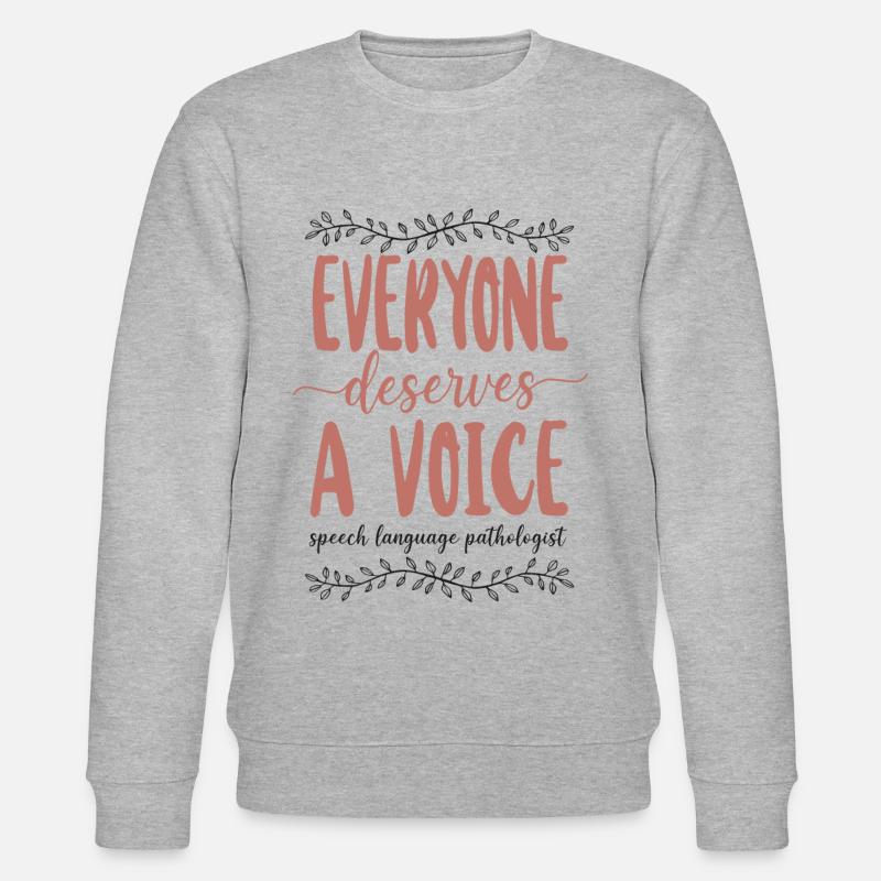 Speech Therapist Therapy Assistant - Stanley/Stella Unisex Bio-Sweatshirt CHANGER  - Grau meliert