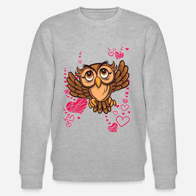 Ich liebe Eulen - Stanley/Stella Unisex Bio-Sweatshirt CHANGER  - Grau meliert