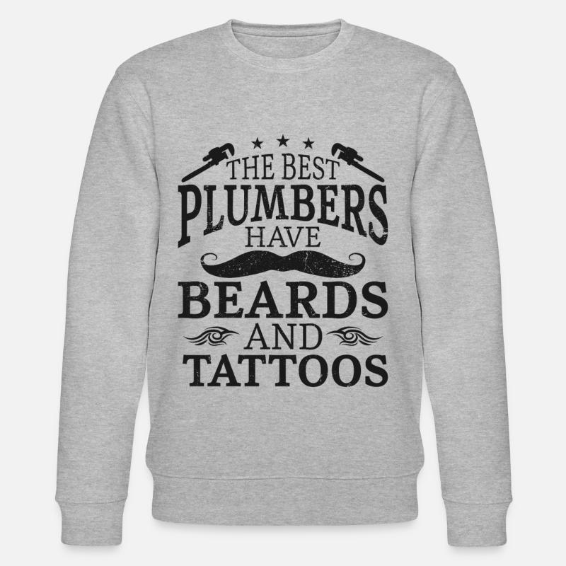 Plumbing Plumber Beard Tattoo - Stanley/Stella Unisex Bio-Sweatshirt CHANGER  - Grau meliert