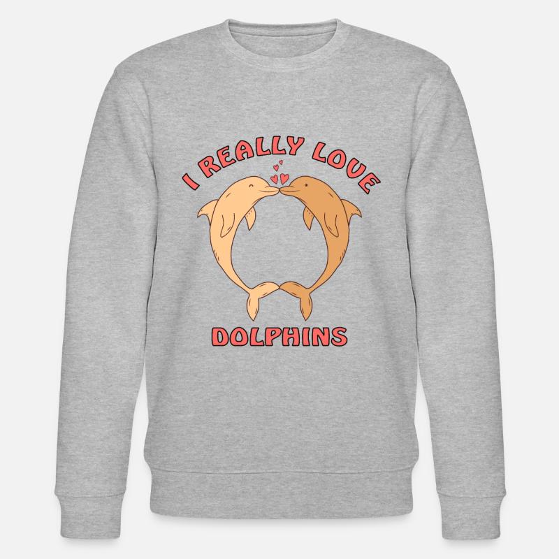ich liebe Delfine - Stanley/Stella Unisex Bio-Sweatshirt CHANGER  - Grau meliert