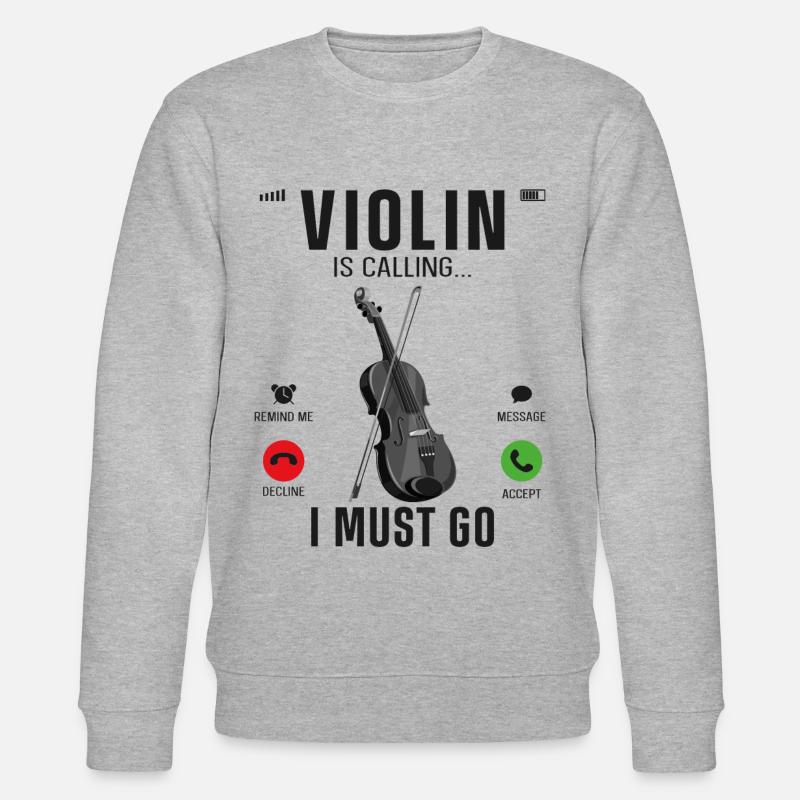 Violon Violoniste Affichage de téléphone - Sweat bio CHANGER Stanley/Stella Unisexe - gris chiné