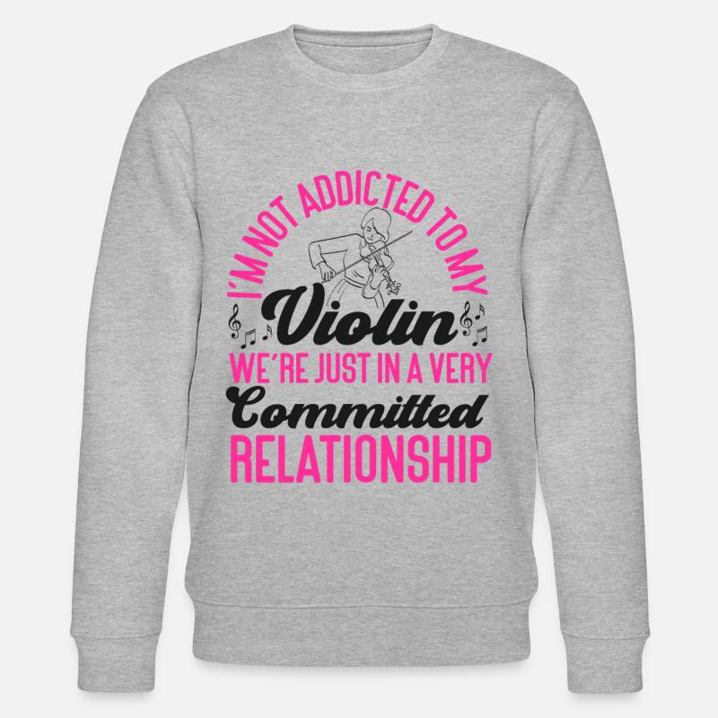 Violin Violinist I'm Not Addicted - Stanley/Stella Unisex Bio-Sweatshirt CHANGER  - Grau meliert