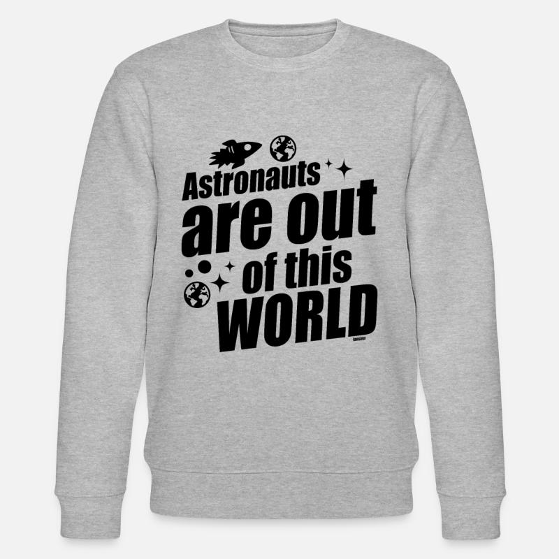 Astronaut Space Rocket Gift Idea - Stanley/Stella CHANGER Unisex Organic Sweatshirt - heather grey