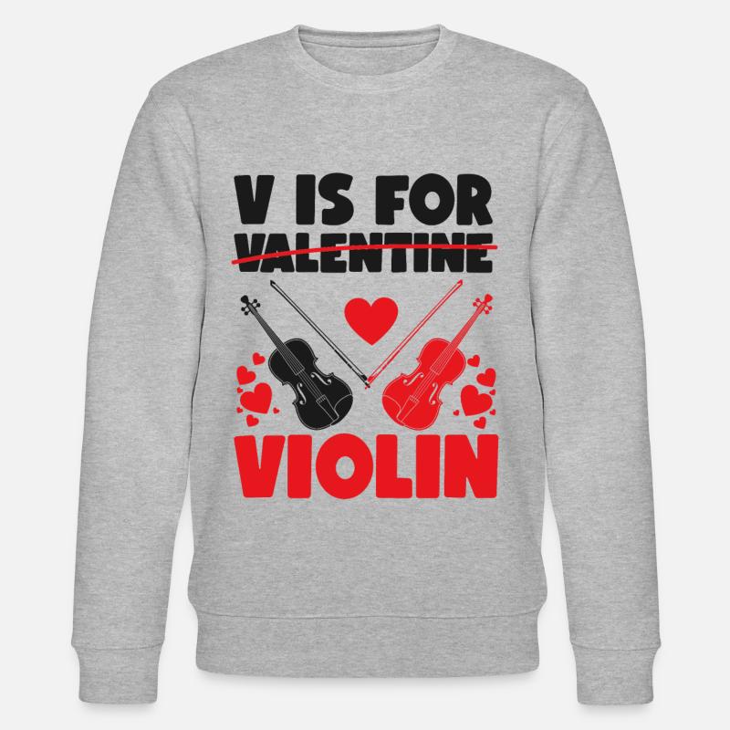 Violoniste Violoniste Saint-Valentin V - Sweat bio CHANGER Stanley/Stella Unisexe - gris chiné