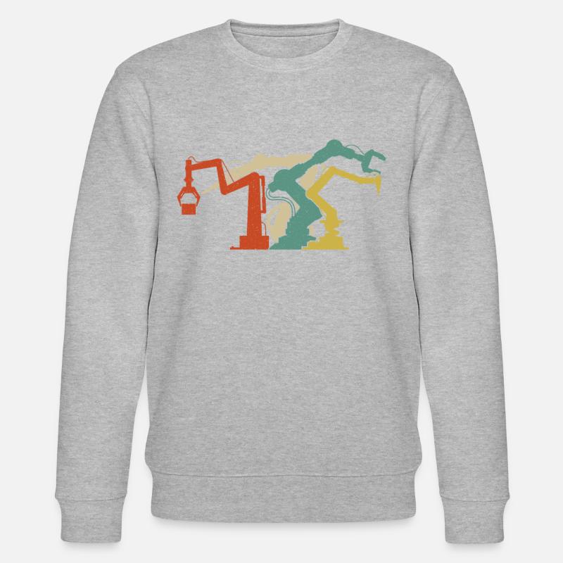 Robot Robotics Engineer Retro - Stanley/Stella CHANGER Unisex Organic Sweatshirt - heather grey