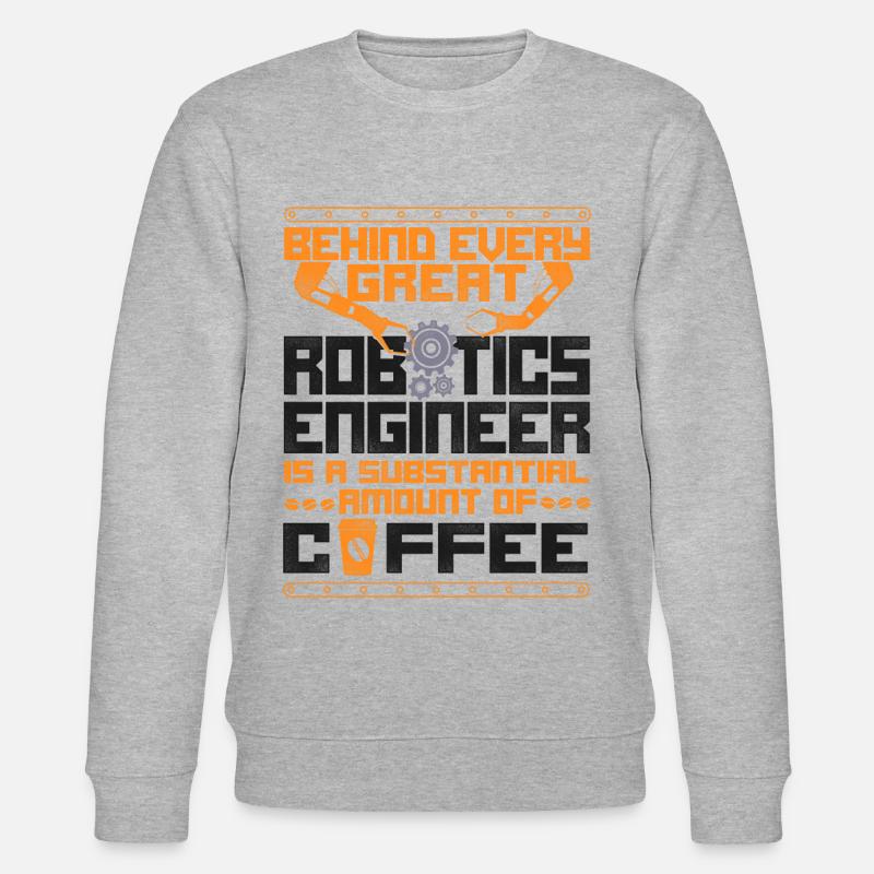 Robot Robotics Engineer Coffee - Stanley/Stella Unisex Bio-Sweatshirt CHANGER  - Grau meliert