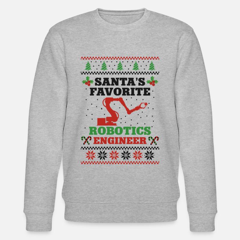 Robot Robotics Engineer Christmas - Stanley/Stella Unisex Bio-Sweatshirt CHANGER  - Grau meliert