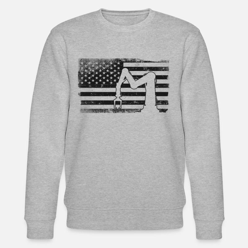 Robot Robotics Engineer American - Stanley/Stella CHANGER Unisex Organic Sweatshirt - heather grey