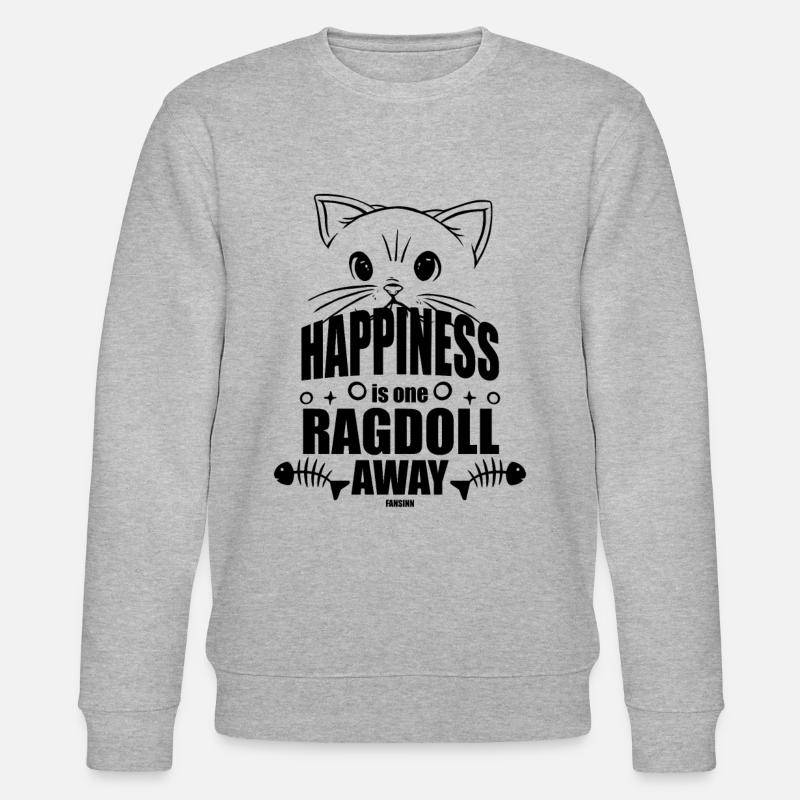 lustiger Ragdoll-Katzen Spruch - Stanley/Stella Unisex Bio-Sweatshirt CHANGER  - Grau meliert