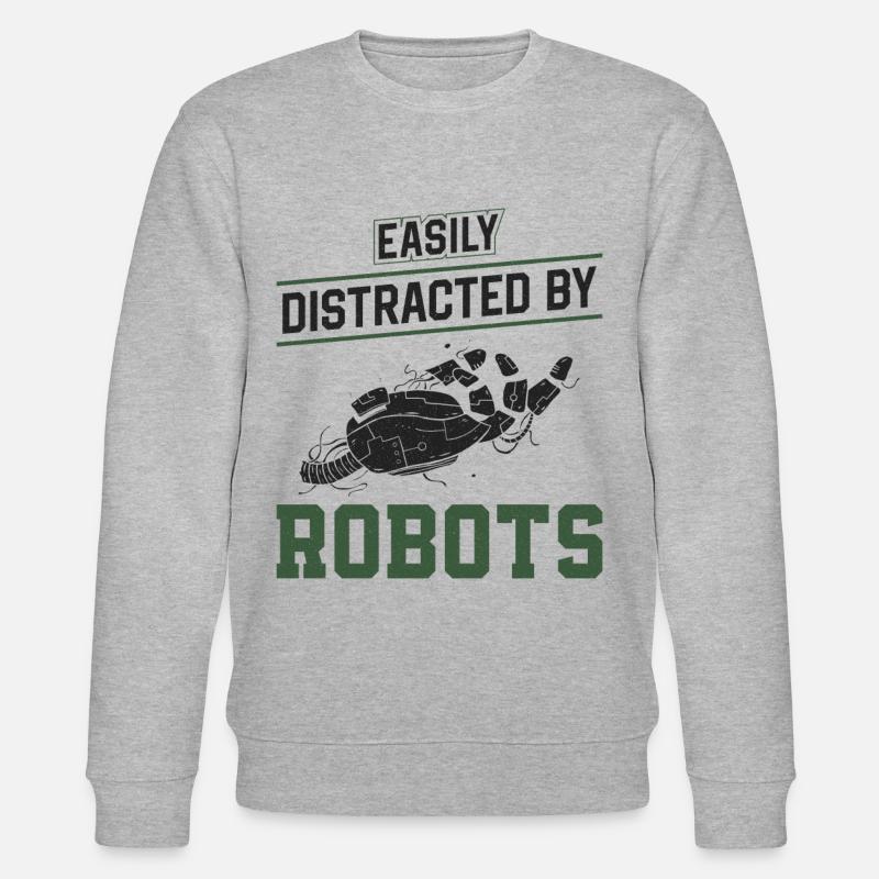Robot Robotics Engineer Easily - Stanley/Stella CHANGER Unisex Organic Sweatshirt - heather grey