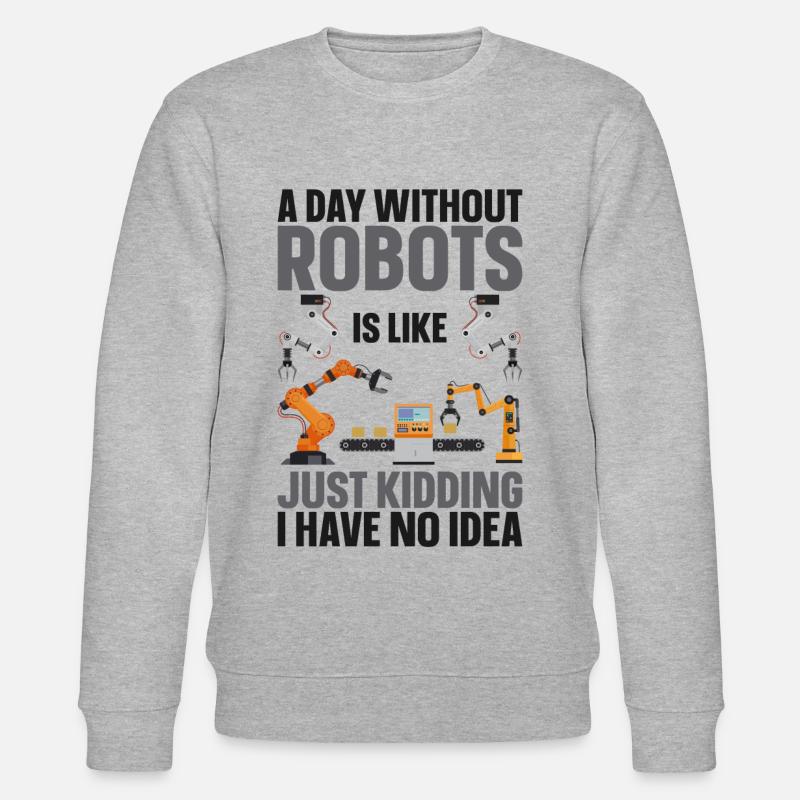 Robot Robotics Engineer A Day - Stanley/Stella CHANGER Unisex Organic Sweatshirt - heather grey