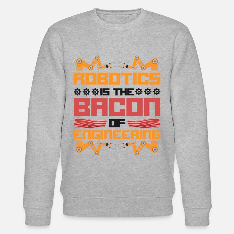 Robot Robotics Engineer Bacon - Stanley/Stella Unisex Bio-Sweatshirt CHANGER  - Grau meliert