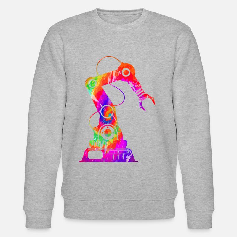 Robot Robotics Engineer Tie Dye - Stanley/Stella CHANGER Unisex Organic Sweatshirt - heather grey