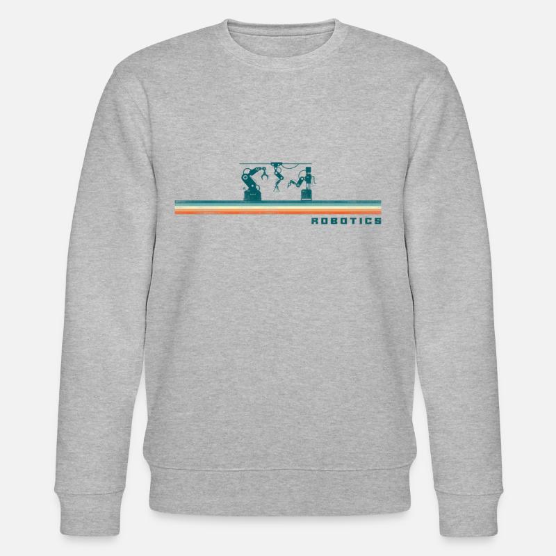 Robot Robotics Engineer Retro - Stanley/Stella Unisex Bio-Sweatshirt CHANGER - Grau meliert
