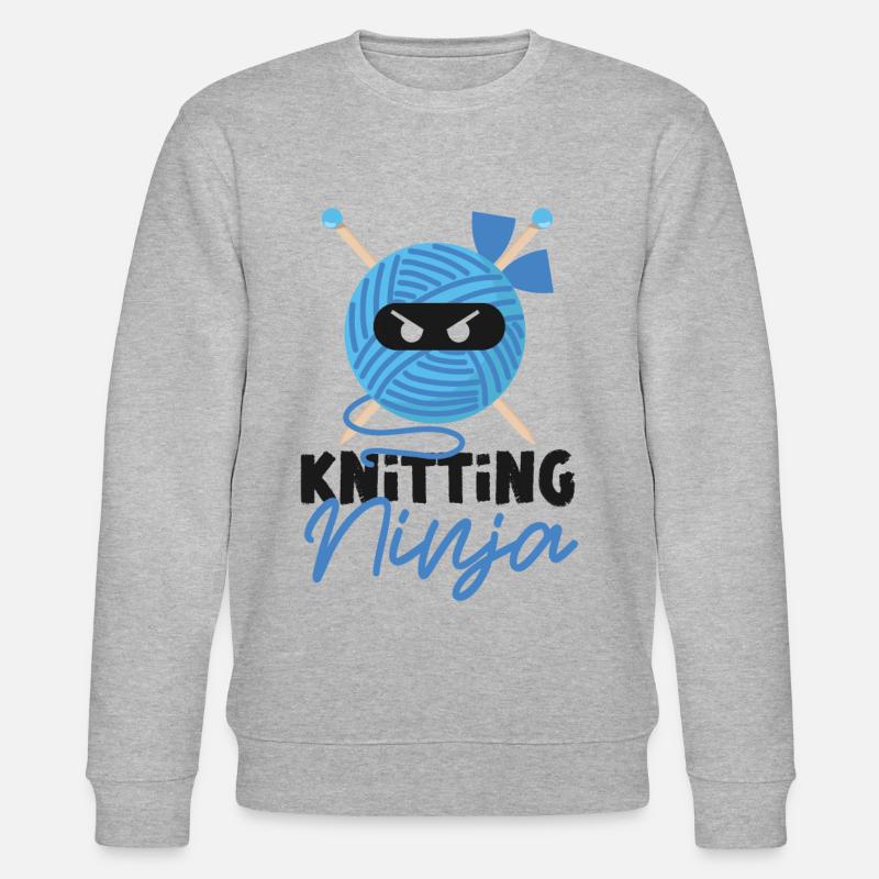 Knitting Knitter Ninja Knitting - Stanley/Stella CHANGER Unisex Organic Sweatshirt - heather grey
