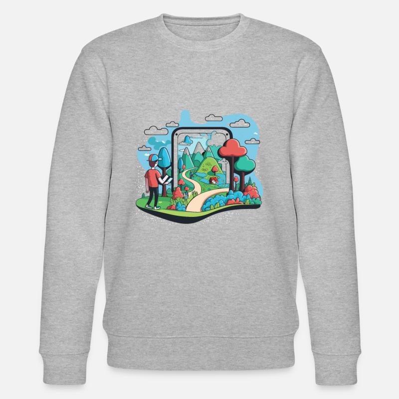 Augmented Reality Exploration - Stanley/Stella CHANGER Unisex Organic Sweatshirt - heather grey