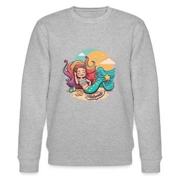 Meerjungfrauen Ozean Kurzurlaub - Stanley/Stella Unisex Bio-Sweatshirt CHANGER  - Grau meliert - Vorne - Nik (191cm) & Marisol (170cm)