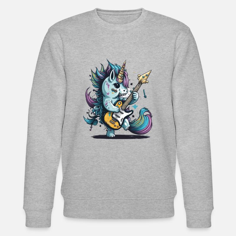 Rockin Einhorn - Stanley/Stella Unisex Bio-Sweatshirt CHANGER  - Grau meliert