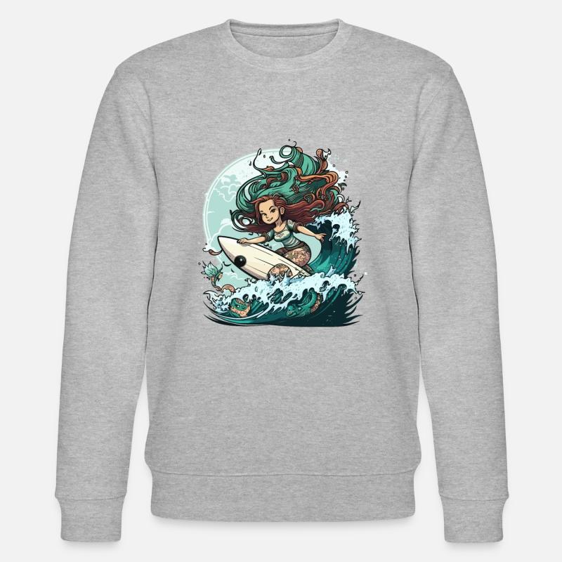 Surfende Sirene - Stanley/Stella Unisex Bio-Sweatshirt CHANGER  - Grau meliert