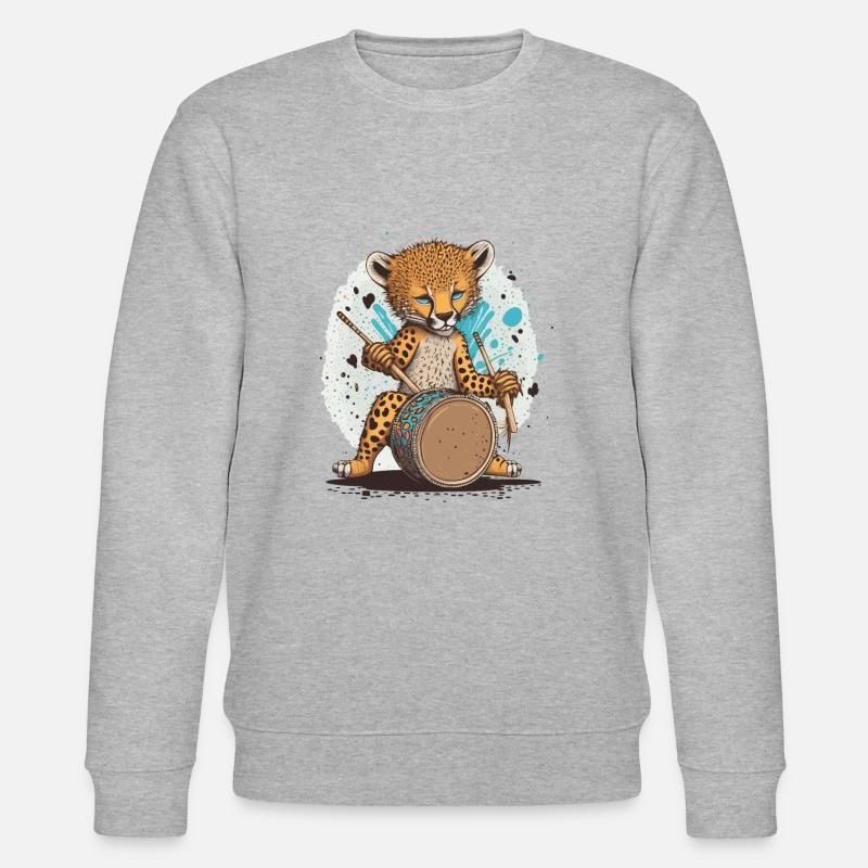 Rhythmischer Gepard - Stanley/Stella Unisex Bio-Sweatshirt CHANGER  - Grau meliert