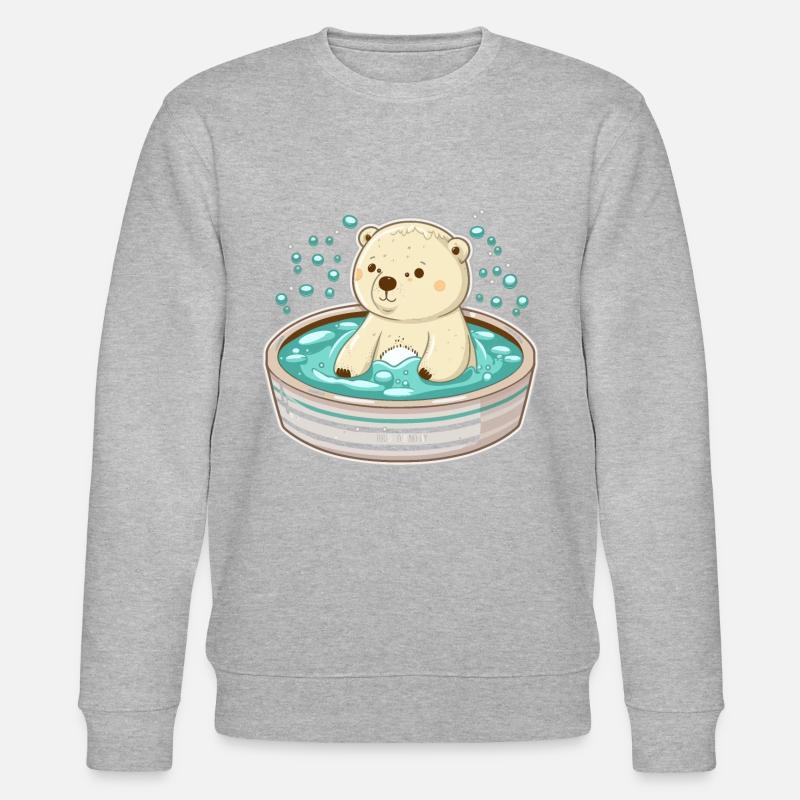 Relaxing Polar Bear - Stanley/Stella CHANGER Unisex Organic Sweatshirt - heather grey
