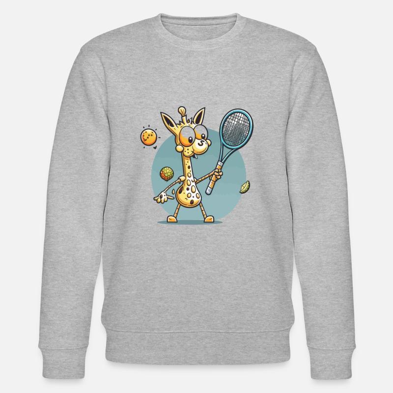 Tennisprofi Giraffe - Stanley/Stella Unisex Bio-Sweatshirt CHANGER - Grau meliert