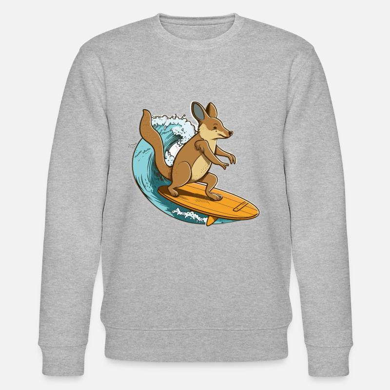 Känguru-Surfer - Stanley/Stella Unisex Bio-Sweatshirt CHANGER - Grau meliert
