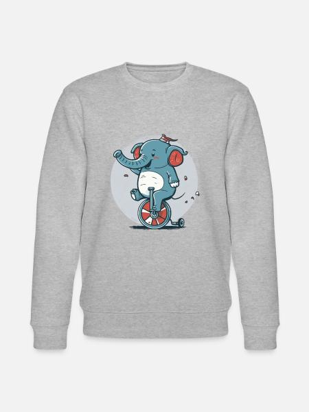 Einrad Elefant - Stanley/Stella Unisex Bio-Sweatshirt CHANGER  - Grau meliert