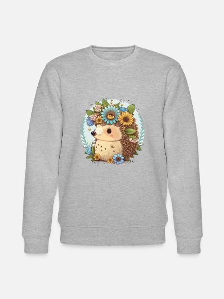 Blumenkrone Igel - Stanley/Stella Unisex Bio-Sweatshirt CHANGER  - Grau meliert