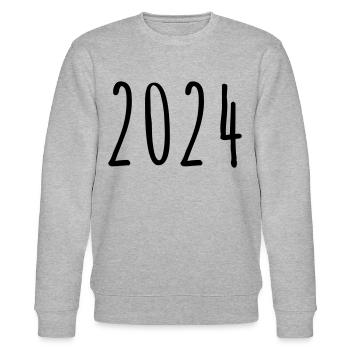 2024 - Jahr - Jahreswechsel - Stanley/Stella Unisex Bio-Sweatshirt CHANGER  - Grau meliert - Vorne - Nik (191cm) & Marisol (170cm)