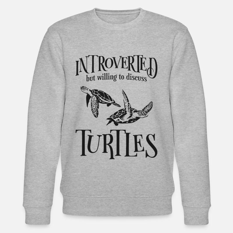 Sea Turtle Tortoise Introverted - Stanley/Stella Unisex Bio-Sweatshirt CHANGER - Grau meliert