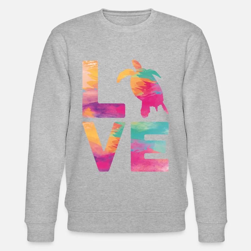 Sea Turtle Tortoise Love - Stanley/Stella Unisex Bio-Sweatshirt CHANGER  - Grau meliert