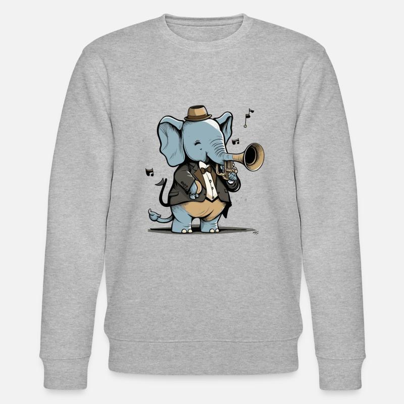 Jazziger Elefant - Stanley/Stella Unisex Bio-Sweatshirt CHANGER  - Grau meliert