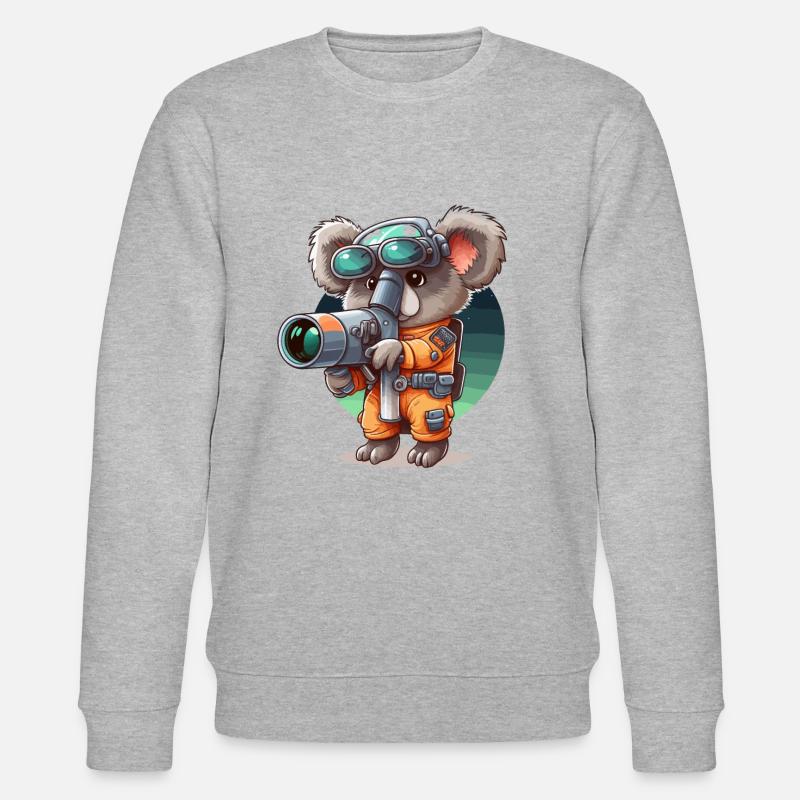 Space Koala - Stanley/Stella CHANGER Unisex Organic Sweatshirt - heather grey