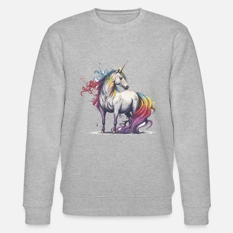 Magisches Einhorn - Stanley/Stella Unisex Bio-Sweatshirt CHANGER  - Grau meliert